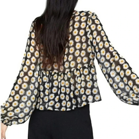ZARA Daisy Peplum Flowy Blouse Size S - Picture 8 of 8
